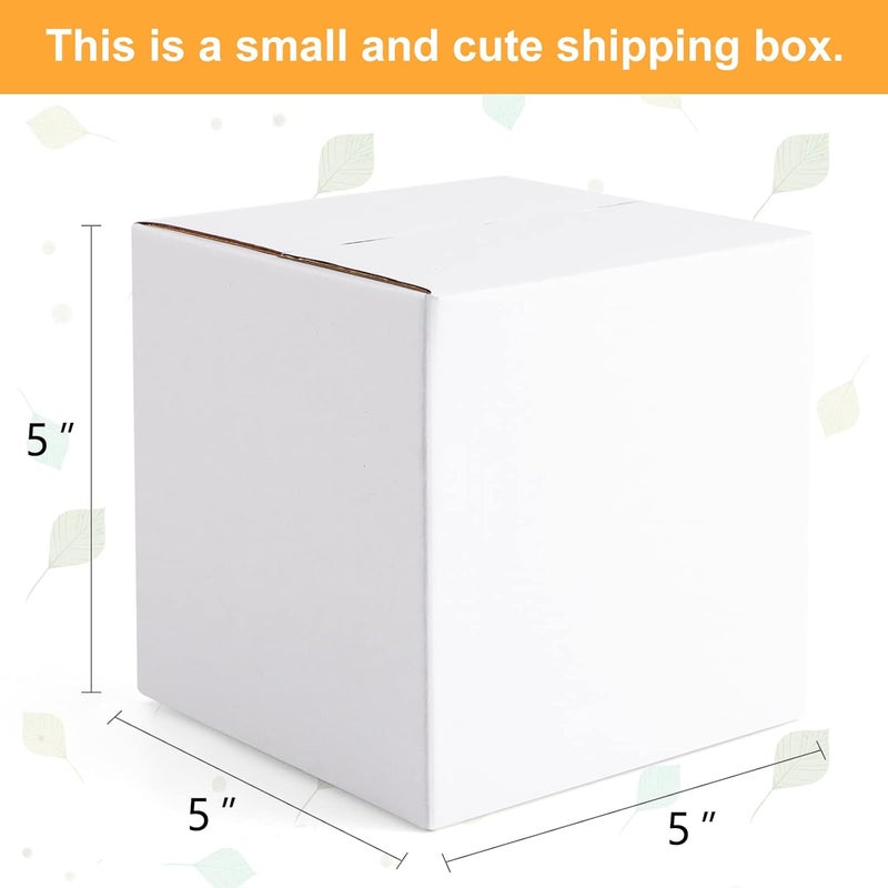 Eupako 5x5x5" Cardboard Box Mailers 25 Pack White Cube Corrugated Small Shipping Boxes for Mailing - Image 2
